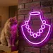 Custom Neon | Necklace Design Neon Sign | 19x20 Inches | Hot Pink Bright Wall Decor 2