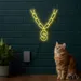Custom Neon | Necklace with S Pendant Neon Sign | 24x20 | Yellow 2