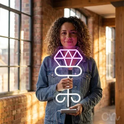 Custom Neon | Diamond Ring Neon Sign | 24x13 | Hot Pink