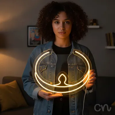 Custom Neon | Crown Shape Neon Sign | 19x24 | Yellow for Home Decor and Parties