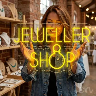 Custom Neon | Jeweller Shop Neon Sign | 14x24 | Yellow for Retail & Jewelry Stores