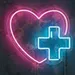 Custom Neon | Heart with Medical Cross Neon Sign in Red & Blue LED | 15x17 2