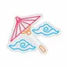 Custom Neon | Umbrella & Clouds Neon Sign in Red, Blue & Orange LED | 18x24 3