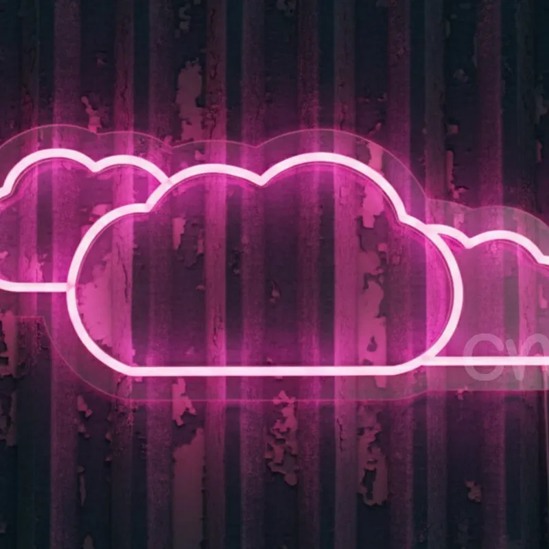 Custom Neon | Triple Clouds Neon Sign in Pink LED | 10x24
