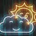 Custom Neon | Sun and Cloud Neon Sign in Yellow & White LED | 19x24 1