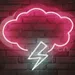 21x24 Thunderstorm Cloud Neon Sign in Pink & White LED – Lightning Bolt Storm Cloud Neon Light for Wall Decor, Bedroom, Bar, Cafe, Game Room, Events & Gifts – Modern Weather-Themed Neon Art 1