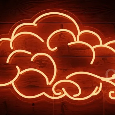 15x26 Swirly Cloud Neon Sign – Orange LED Neon Wall Light for Bedrooms, Living Rooms, Nurseries, Gaming Rooms, Cafes, Bars, Weddings, Events, Unique Modern Home Decor, and Ambient Mood Lighting