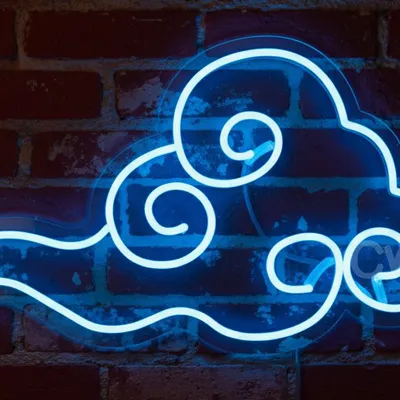 Custom Neon | Swirly Cloud Neon Sign | Blue | 14x24