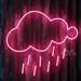 Custom Neon | Cloud with Rain Neon Sign in Pink LED | 22x24 2