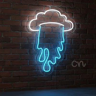 “Rain Cloud Neon Light Sign – Dripping Rain LED Neon Flex Wall Decor for Bedroom, Living Room, Gaming Setup & Kids Room – Plug-in Neon Lamp, Aesthetic Modern Wall Art & Personalized Gift”