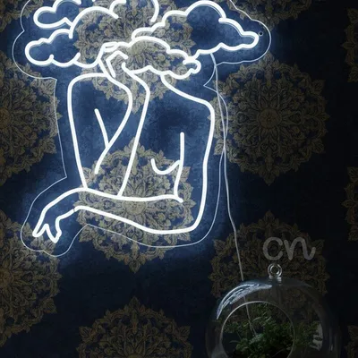 Premium Cloud Head Neon Sign Wall Art – LED Flex Plug-In Cloud Light for Bedroom, Living Room, Gaming Room & Aesthetic Decor | Modern Wall Mounted Neon Lamp, Durable Acrylic, Battery-Free Glow