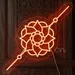 Custom Neon | Rakhi Floral Design Neon Light | 18x18 | Orange 1
