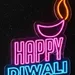 Custom Neon | Happy Diwali Neon Sign | 18x24 inch | Pink Blue Orange 2