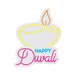 Custom Neon | Happy Diwali Neon Sign with Diya Lamp and Festive Script Design |Efficient LED Decorative Wall Light for Homes, Shops,Temples, and Cultural Events | 19x24 inch | Yellow Blue Pink 3