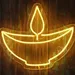 Custom Neon | Traditional Diya Neon Sign | 19x16 inch | Yellow 1