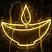 Custom Neon | Traditional Diya Neon Sign | 19x16 inch | Yellow 2