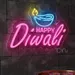 Custom Neon | Happy Diwali Neon Sign | 24x17 inch | Pink Blue Yellow 1
