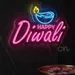 Custom Neon | Happy Diwali Neon Sign | 24x17 inch | Pink Blue Yellow 2