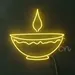 Custom Neon | Traditional Diya Neon Sign | 22x21 inch | Yellow 1