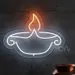 Custom Neon | Traditional Diya Lamp Neon Sign | 23x18 inch | Orange White 2