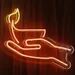 Custom Neon | Diya in Hand Neon Sign | 20x18 inch | Yellow Orange White 2