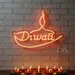 Custom Neon | Diwali Neon Sign | 20x16 inch | Orange 2