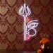 Custom Neon | Goddess Durga Face with Trident Neon Sign | 14x25 inch | Pink Orange White 1