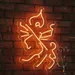Custom Neon | Goddess Durga with Trident Outline Neon Sign | Energy-Efficient LED Decorative Wall Light | 15x23 inch | Orange 1