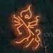 Custom Neon | Goddess Durga with Trident Outline Neon Sign | Energy-Efficient LED Decorative Wall Light | 15x23 inch | Orange 2