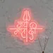 Custom Neon | Jai Mata Di Neon Sign | Red color Neon Sign | 20X19 2