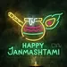 Custom Neon | Happy Janmashtami Neon Sign with Matki, Flute, and Peacock Feather Outline | Energy-Efficient LED Wall Light | Festive Decor for Homes, Temples,Cultural Celebrations | 25x20 | Multicolor 2