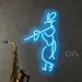Custom Neon | Flute Player Neon Sign | 15x26 | Blue 1
