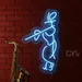 Custom Neon | Flute Player Neon Sign | 15x26 | Blue 2