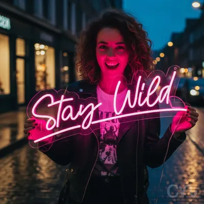 Custom Neon | Stay Wild Neon Sign | 12x24 | Hot Pink