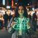 Custom Neon | Stay Calm Neon Sign | 19x24 | Green Neon Sign for Home Decor and Office 1