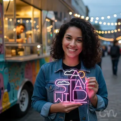 Custom Neon | Stay Wild Neon Sign | 19x19 | Hot Pink