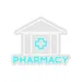 Custom Neon | Pharmacy Neon Sign with Medical Building and Cross Outline | 18x22 | Blue 3