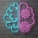 Custom Neon | Brain & Gear Neon Sign | 28x27 | Pink & Blue 1