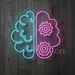 Custom Neon | Brain & Gear Neon Sign | Plug-in LED Neon Flex | Motivational Wall Decor for Bedroom, Home, Office, Cafes, and Events | Durable Electric Neon Sign | 28x27 | Pink & Blue 2