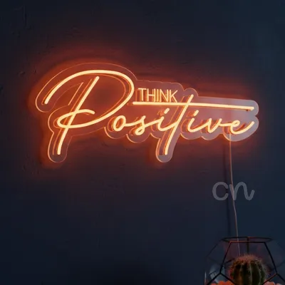 Custom Neon | Think Positive Neon Sign | 30x12 | Orange