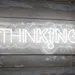 Neon Flex Thinking Sign 30x10, Plug-in LED Thinking Light, Neon Thinking Display, Motivational Wall Art, Inspirational Thinking Neon Board, Custom White Neon Sign for Home Office Decor 2