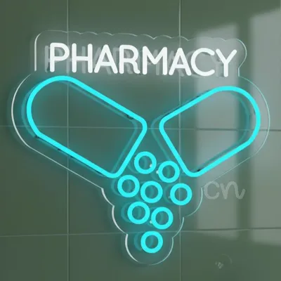 Custom Neon | Neon Flex Pharmacy Sign Plug-in LED Light | 18x21