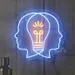 Custom Neon | Neon Flex Teamwork Brain Sign | Premium LED Collaboration Wall Art Decor | 24x23 | Plug-in Neon Flex Design, Inspirational Office Neon Light, No Battery Durable Teamwork Sign 1