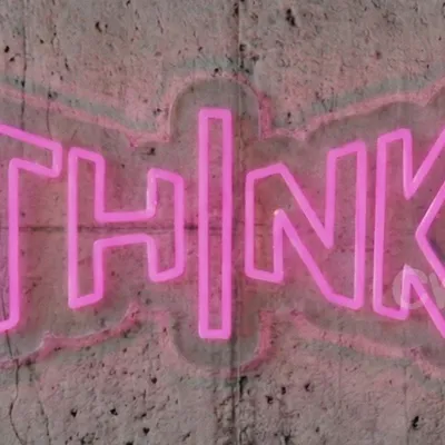 Custom Neon | Neon Flex THINK Sign | Premium LED Motivational Wall Art Decor | 24x12 | Plug-in Neon Flex Design, Inspirational Desk Neon Light, No Battery Durable Electric Think Neon Sign