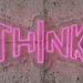 Custom Neon | Neon Flex THINK Sign | Premium LED Motivational Wall Art Decor | 24x12 | Plug-in Neon Flex Design, Inspirational Desk Neon Light, No Battery Durable Electric Think Neon Sign 1
