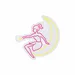 Custom Neon | Neon Flex Fairy on Crescent Moon with Wand | Premium LED Pink Yellow Wall Art | 30x30 | Glowing Moon Fairy Sign, Plug-in Neon Flex Design, Bedroom Party Home Fairy Decor 3
