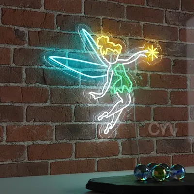 Custom Neon | Neon Flex Flying Fairy with Star Wand | 30x28