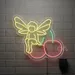 Custom Neon | Neon Flex Fairy on Cherry Sign | 30x26 | Yellow Glow 2