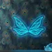Fairy Wings Neon Sign, Neon Flex Wings Sign, Plug in Neon Sign Wings, LED Neon Fairy Wings Sign, Neon Flex Light, Custom Wings Sign Board, Blue Neon Wings Decor, Fairy Theme Neon Sign 2