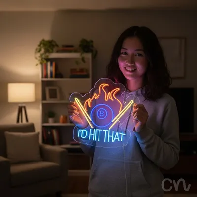 Custom Neon | I'd Hit That Neon Sign | 27x28 | Orange Yellow Blue